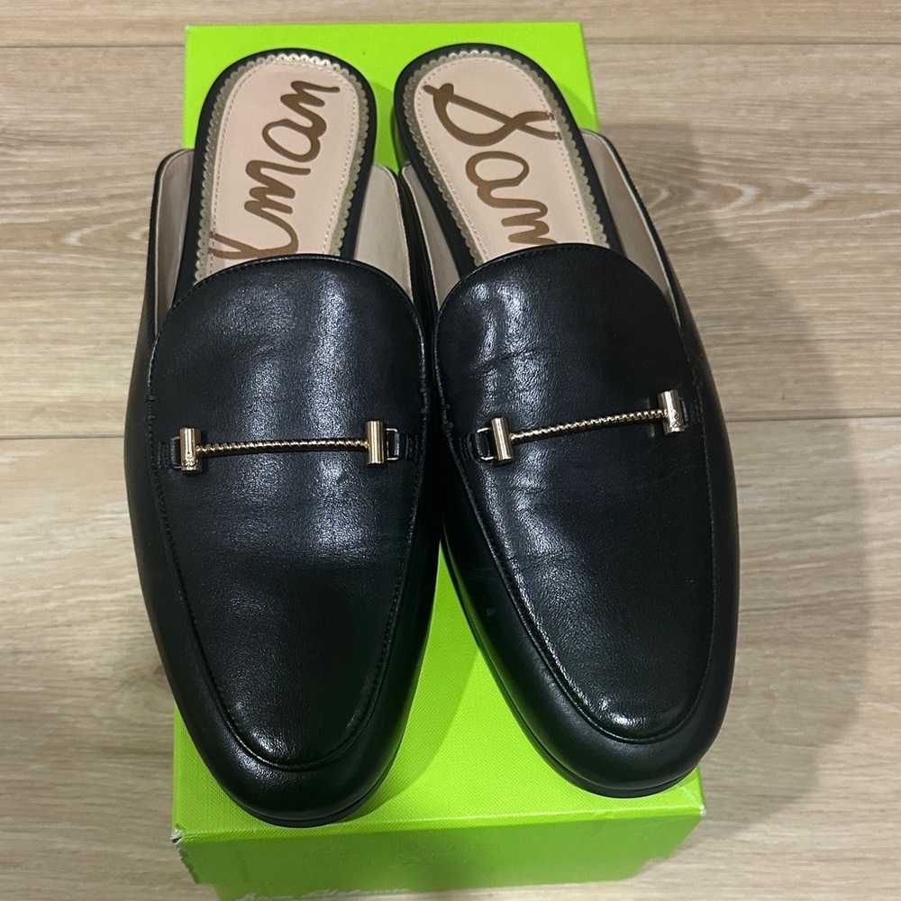 Sam Edelman Black Leather Mule Loafers